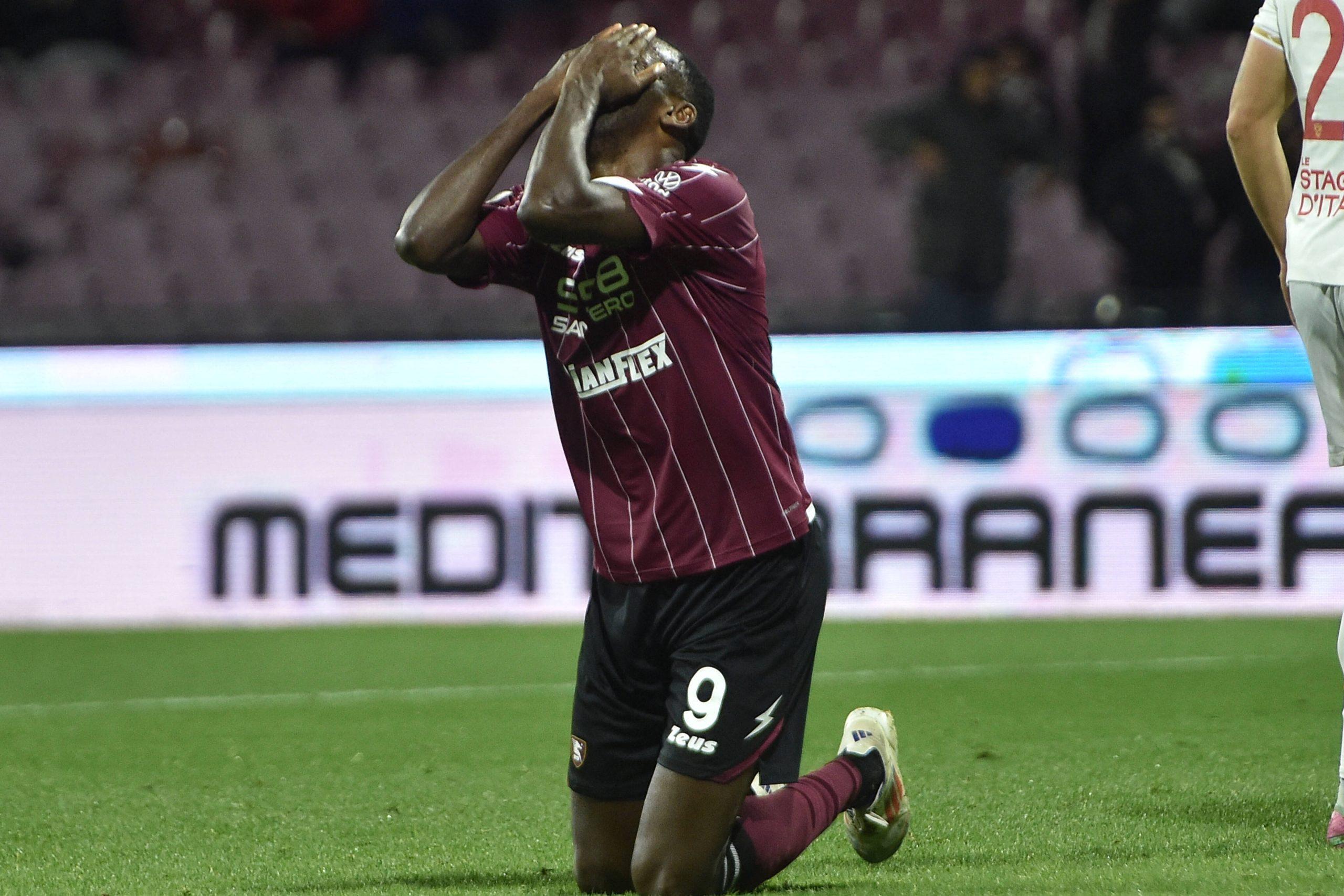 Simy Nwankwo disappointed during the Serie B BKT between US Salernitana 1919 vs Brescia Calcio at Arechi Stadium Salerno Italy
