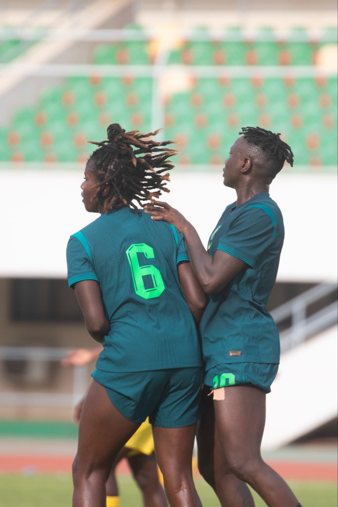 Super Falcons stars Esther Okoronkwo and Chinwendu Ihezuo 