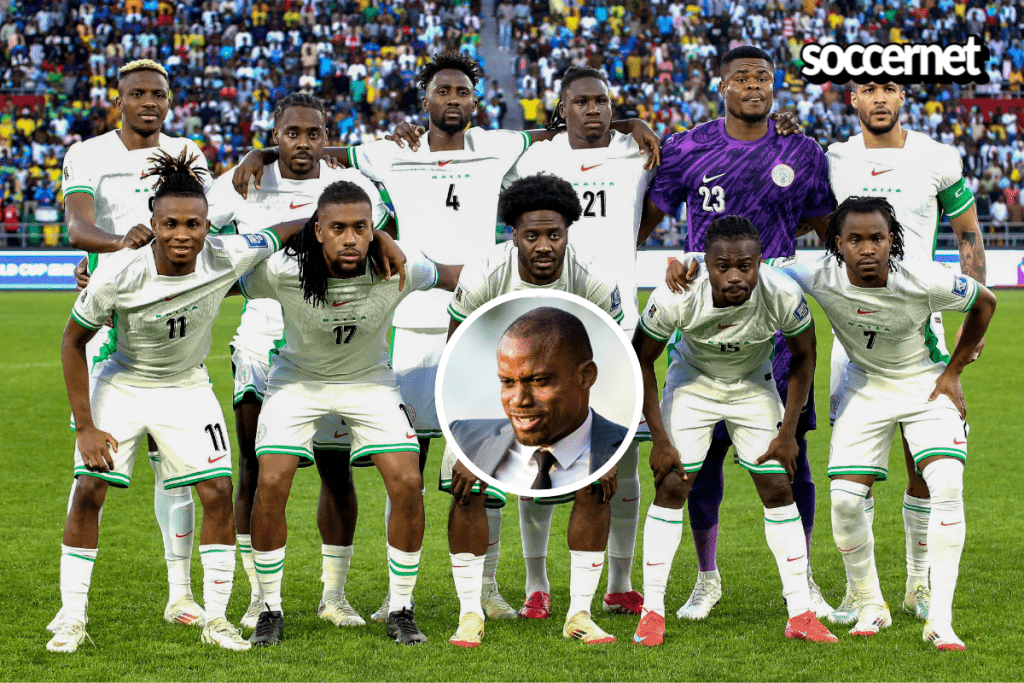 Starting lineup of the Super Eagles of Nigeria and Sunday Oliseh