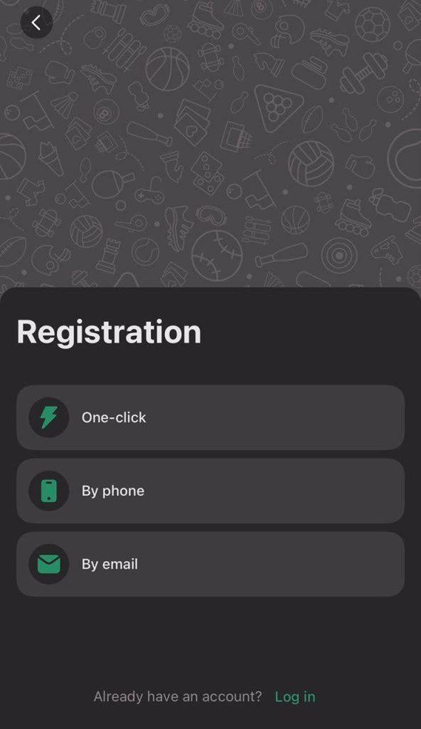 Betwinner registration page with One-click, phone and email options.