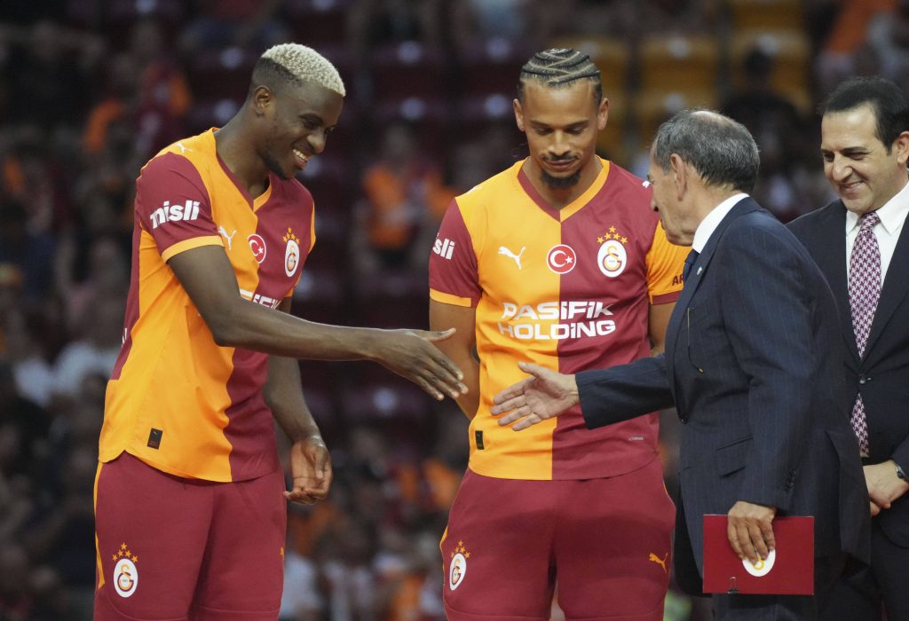 A signing ceremony was held for Galatasaray's new players Victor Nelsson and Leroy Sane with president Dursun Ozbek