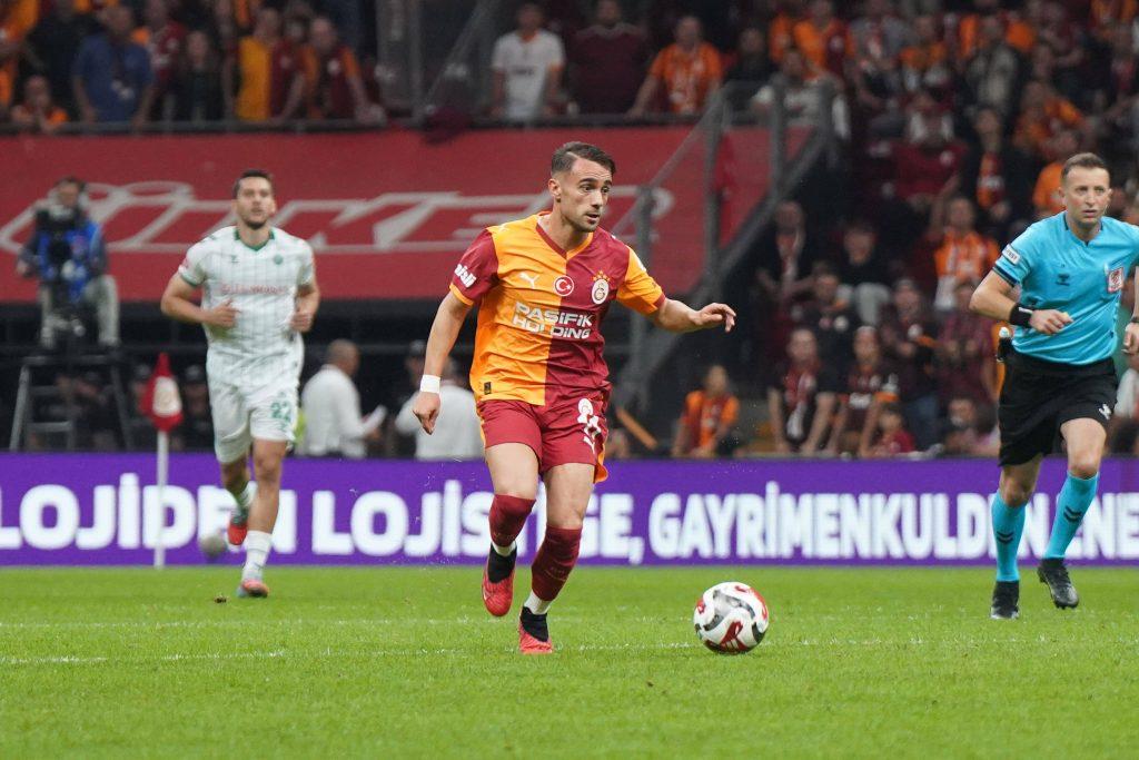 Yunus Akgun during the Trendyol Turkish Super League match between Galatasaray SK and Konyaspor at Rams Park Stadium on September 22, 2025 in Istanbul, Turkey
