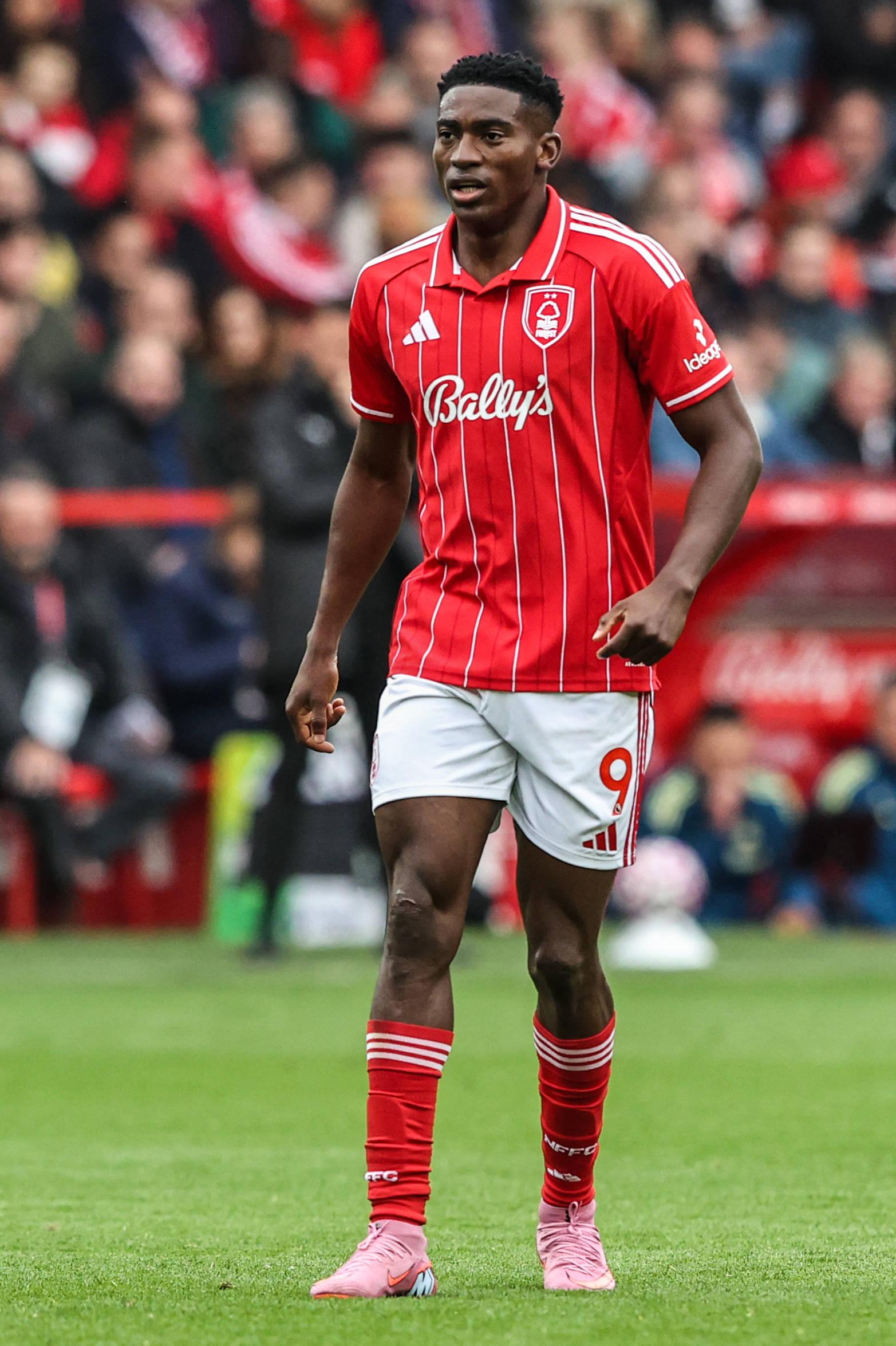 Taiwo Awoniyi during the Premier League match Nottingham Forest vs Chelsea at City Ground