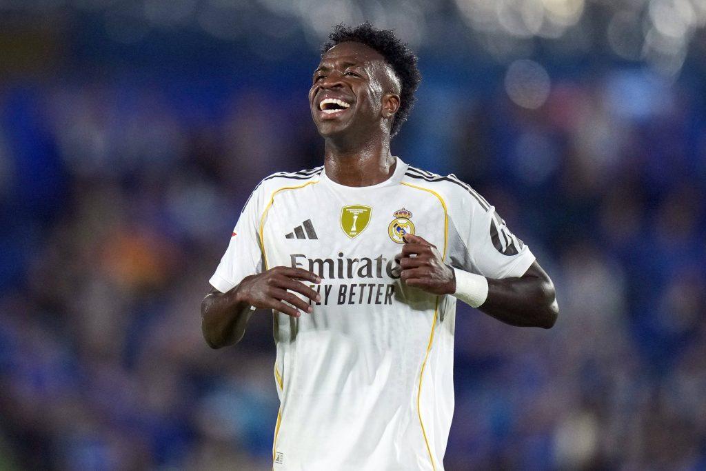 Vinicius Junior during the La Liga EA Sports match between Getafe CF and Real Madrid CF played at Coliseum Stadium on October 19, 2025 in Madrid