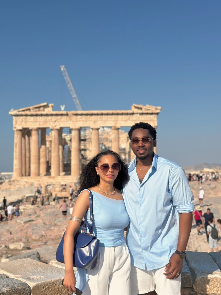 Nigeria Super Eagles fans Oluwatosin Nathan and his wife X