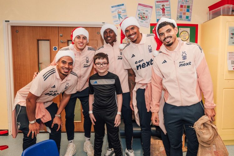 Nigeria stars Aina and Awoniyi lead the drive as Forest take Christmas to hospitals, children