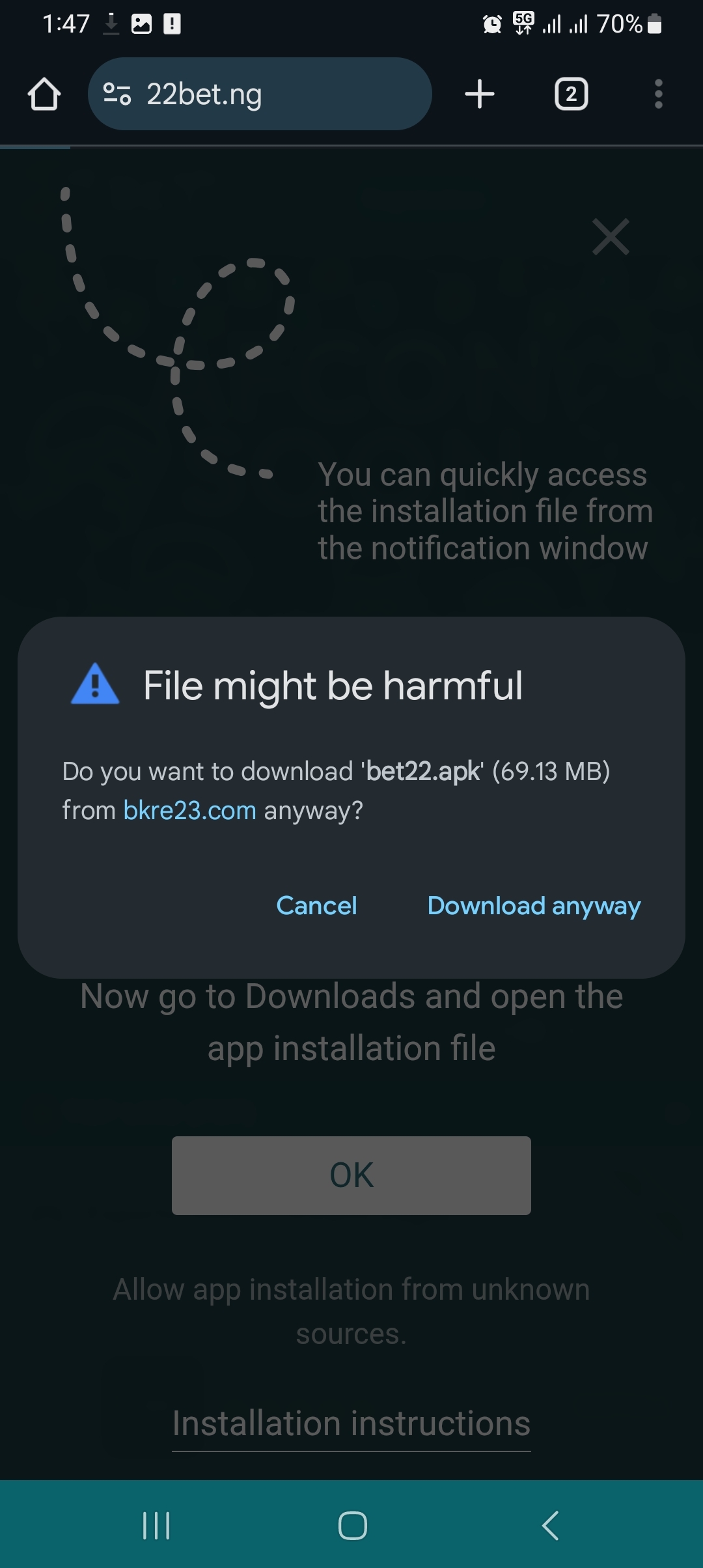 22Bet App Nigeria: Steps to Download on iOS and Android