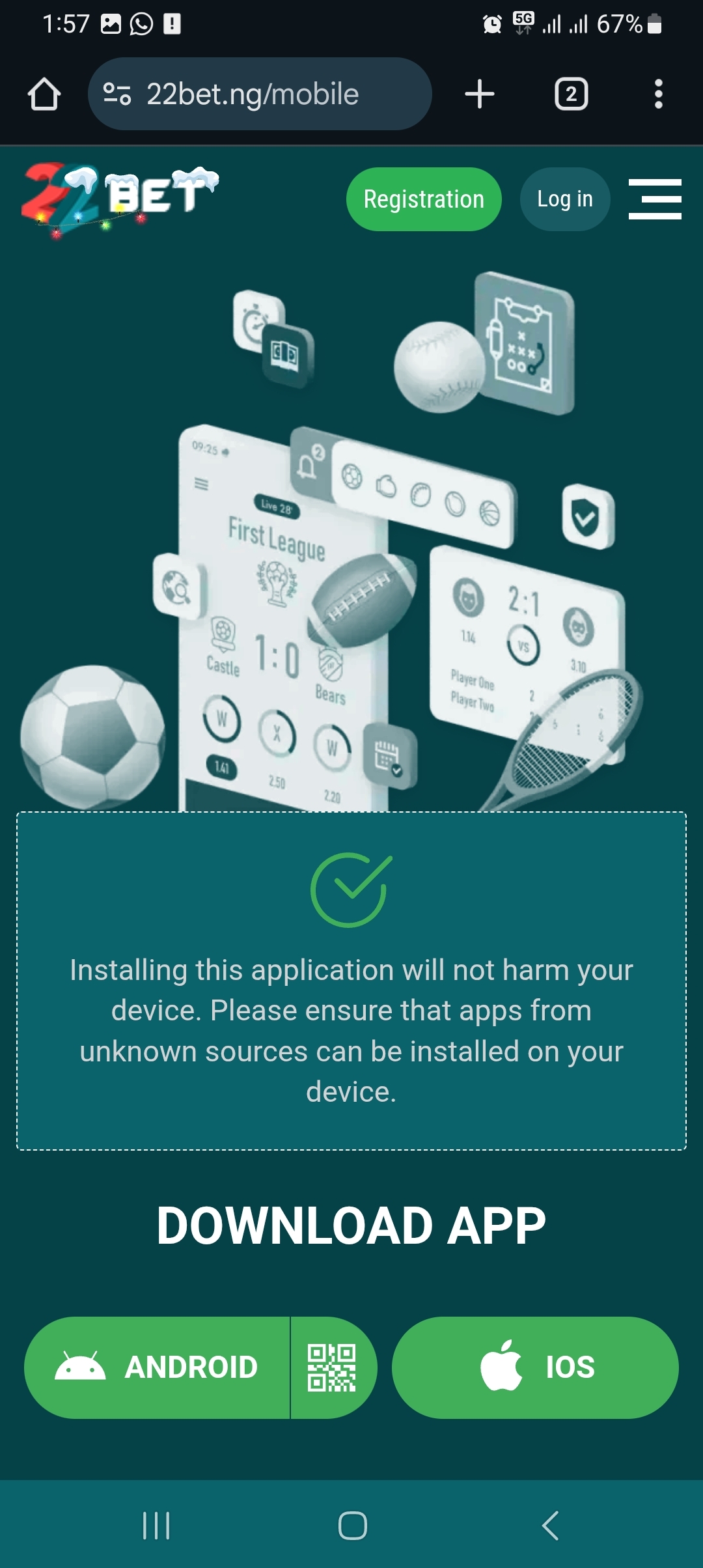 22Bet App Nigeria: Steps to Download on iOS and Android