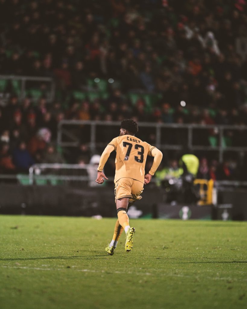 Benjamin Casey in action for Crystal Palace against Shelbourne