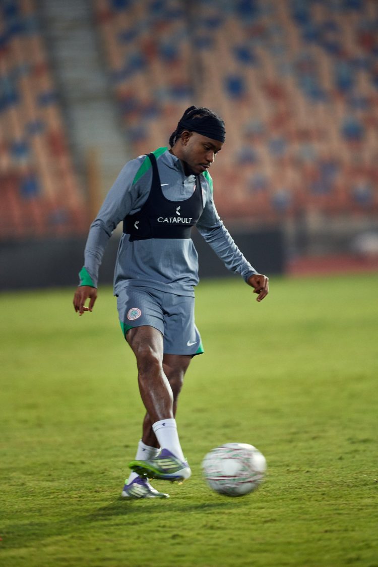 Super Eagles star Ademola Lookman in training
