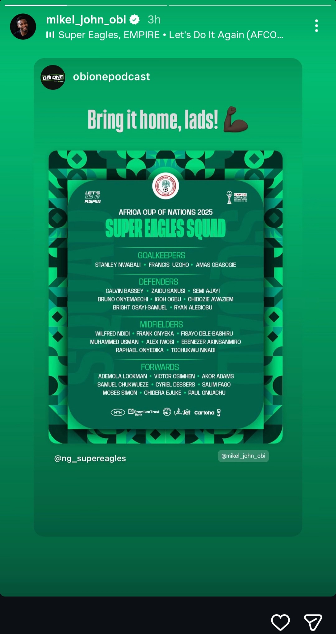 Eric Chelle final squad list for 2025 AFCON