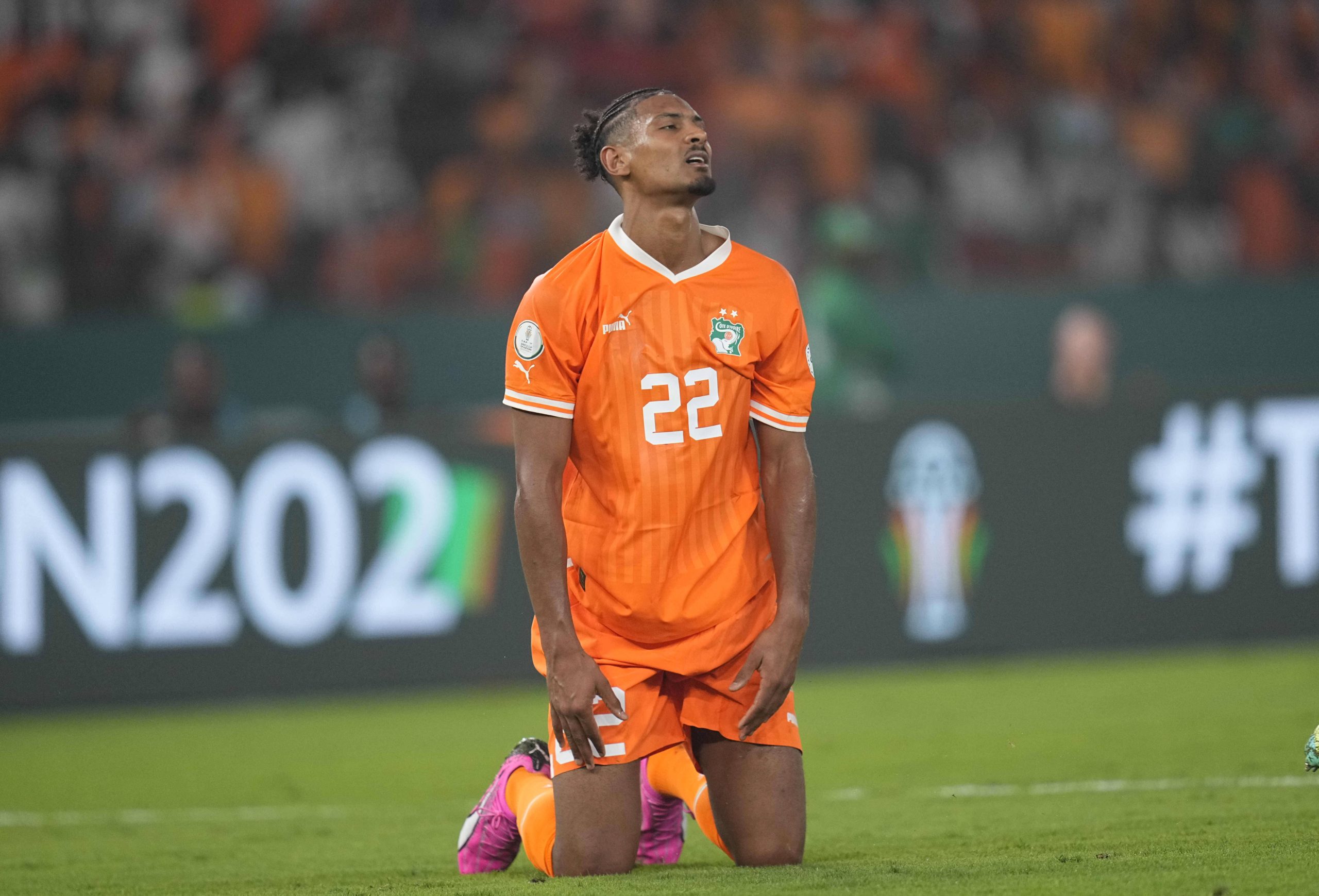 Sebastien Haller Ivory Coast in an AFCON game, Ivory Coast vs Mali