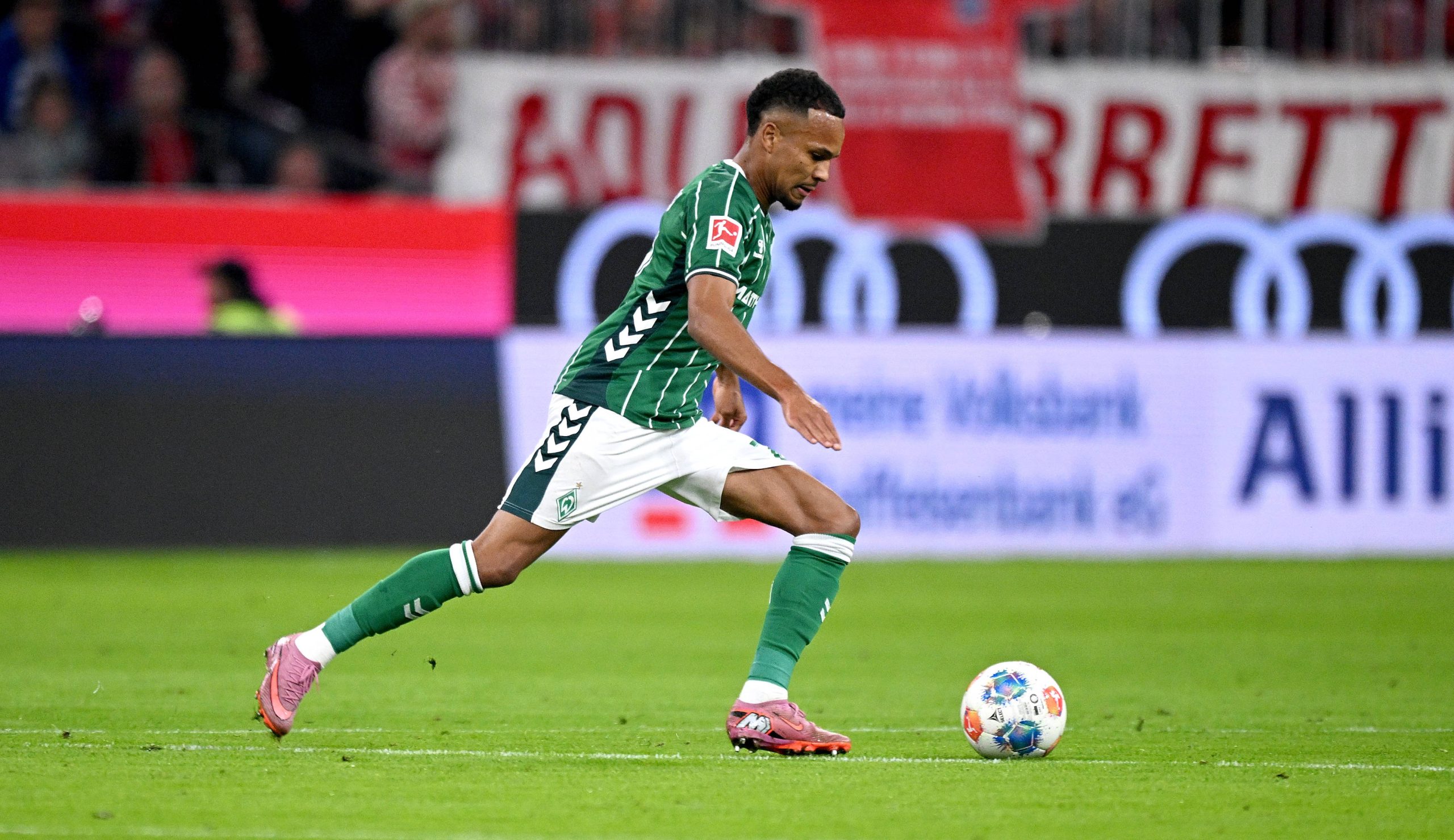 Felix Agu in action for Bundesliga club SV Werder Bremen