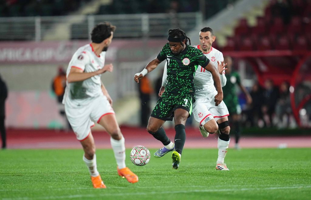 Ademola Olajide Lookman controls the ball during the Africa Cup Of Nations match between Tunisia and Nigeria