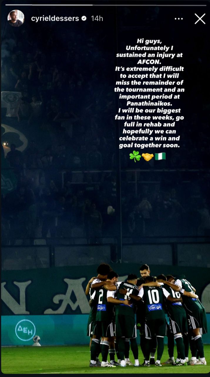 Cyriel Dessers breaks silence on IG