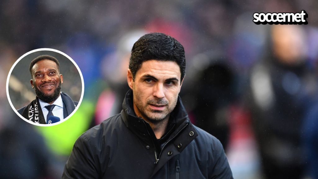 Mikel Arteta in action for Arsenal, Jay-Jay Okocha