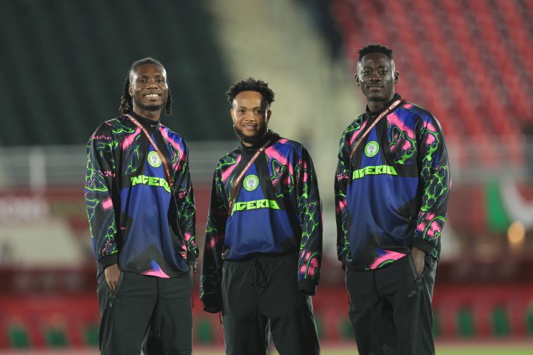 Super Eagles stars Igoh Ogbu, Chidera Ejuke and Akor Adams