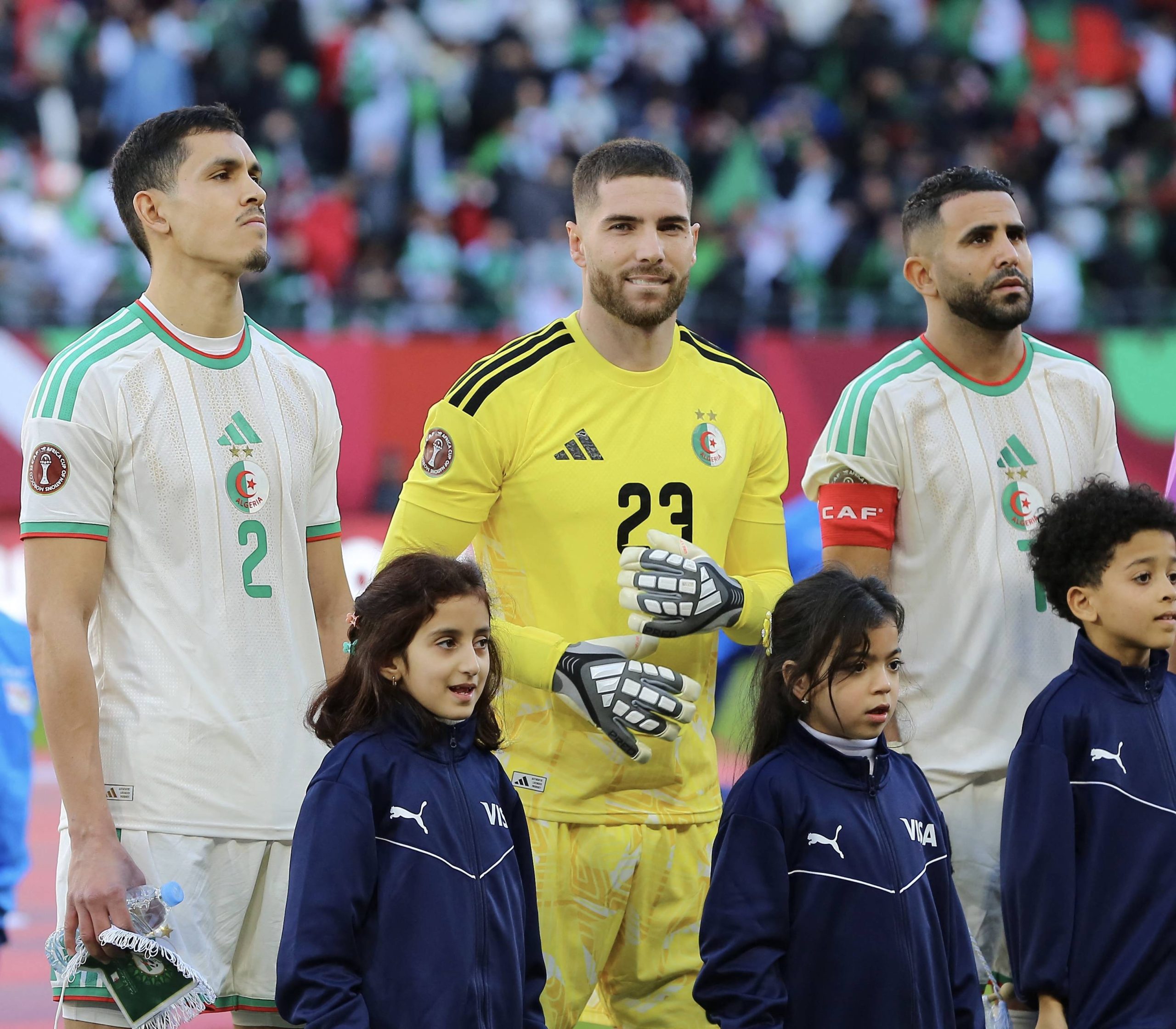 Aïssa Mandi, Luca Zidane and Riyad Mahrez 7 2025 Africa Cup of Nations in Morocco