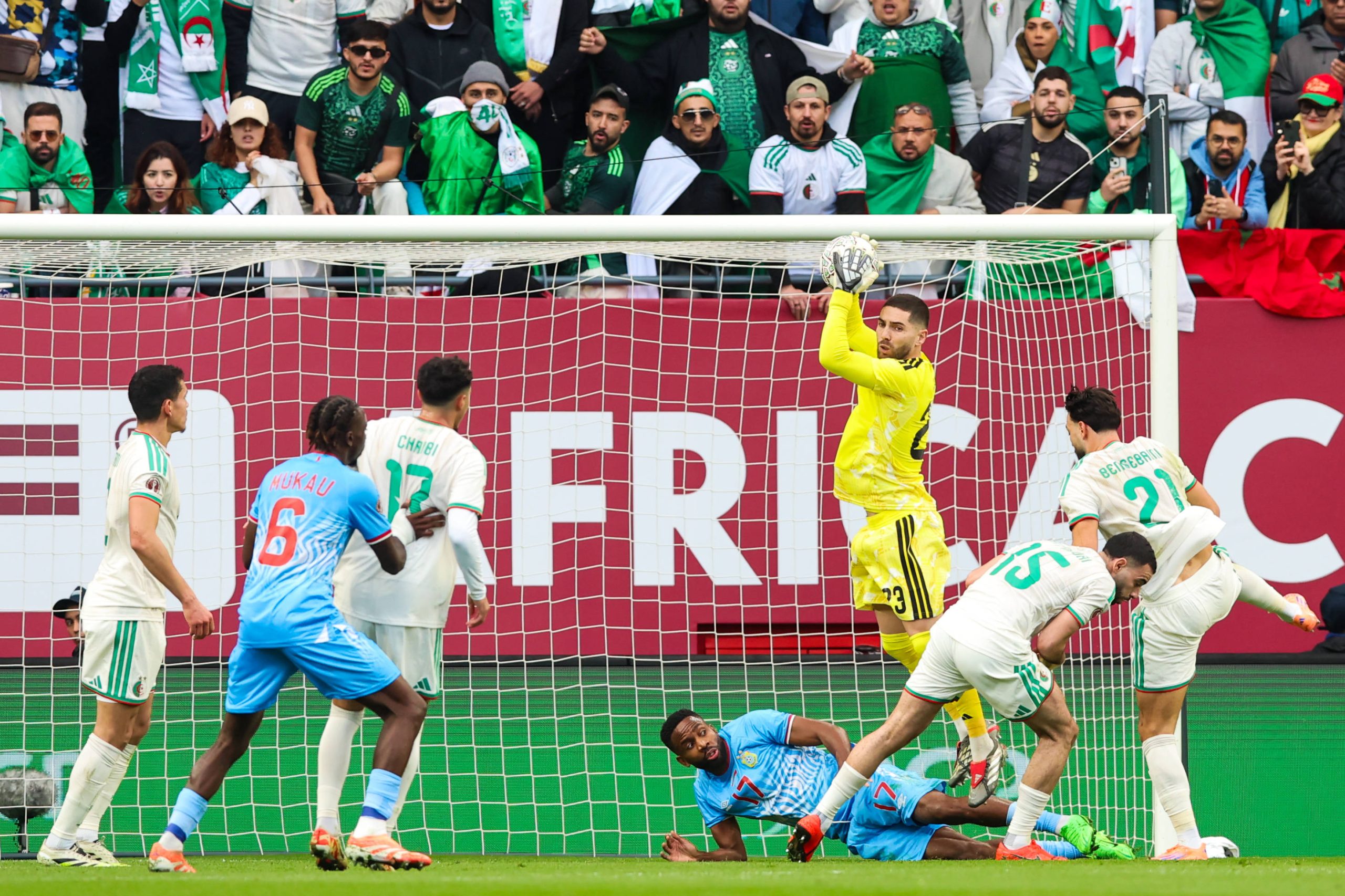 Luca Zidane, goalkeeper of Algeria team, in action during the AFCON 2025 Round 16 match between Algeria and Democratic Republic of Congo