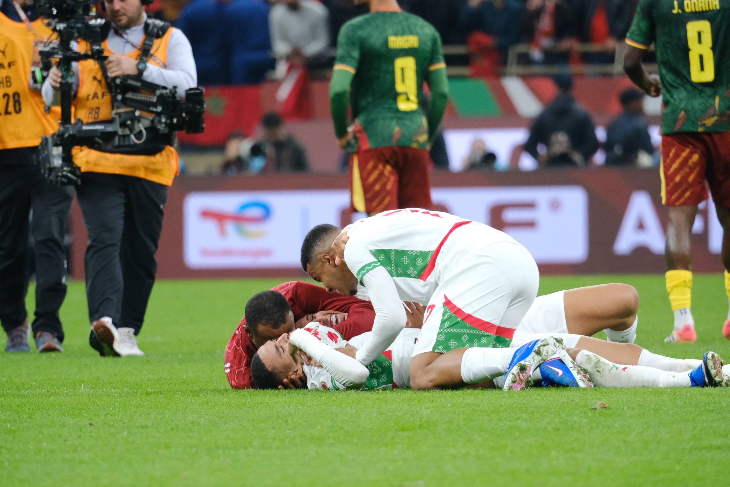 Morocco celebrate Dominant 2-0 victory over Cameroon