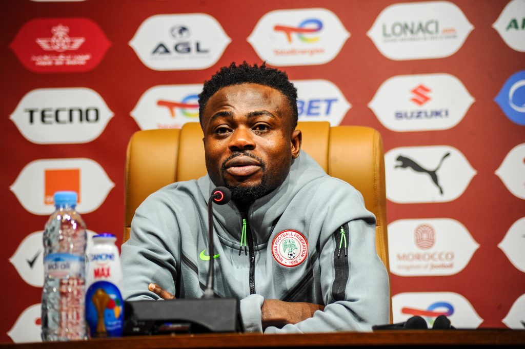 Moses Simon during the AFCON Pre-Match conference