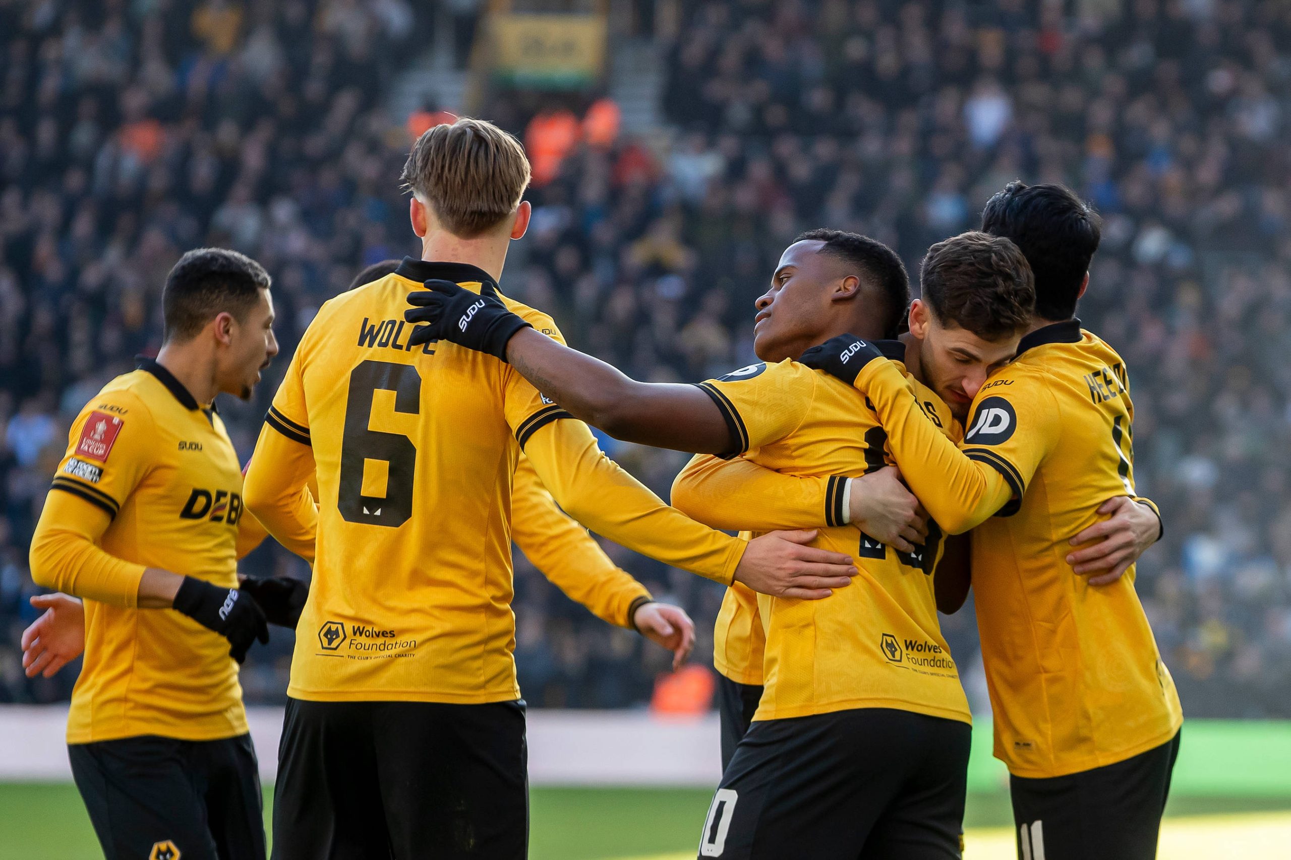 Wolves players celebrating