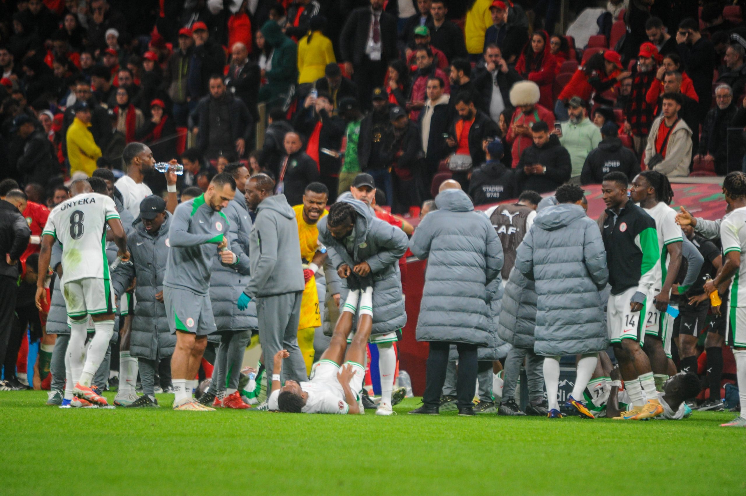 Super Eagles stars and coach Eric Chelle 