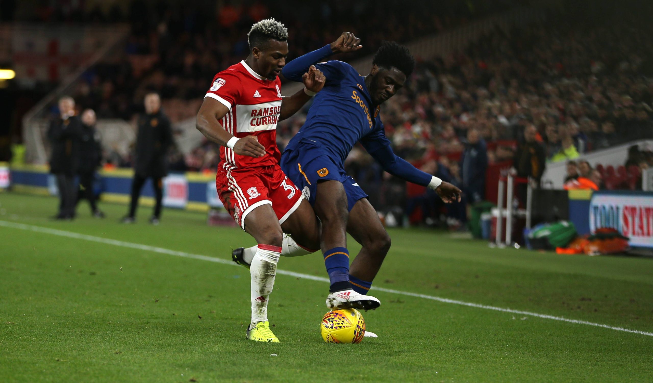  Adama Traore at Middlesbrough and Ola Aina at Hull City during the Championship match