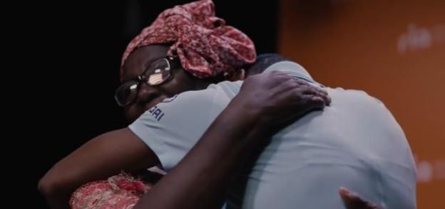 Rasheedat and mother in warm embrace