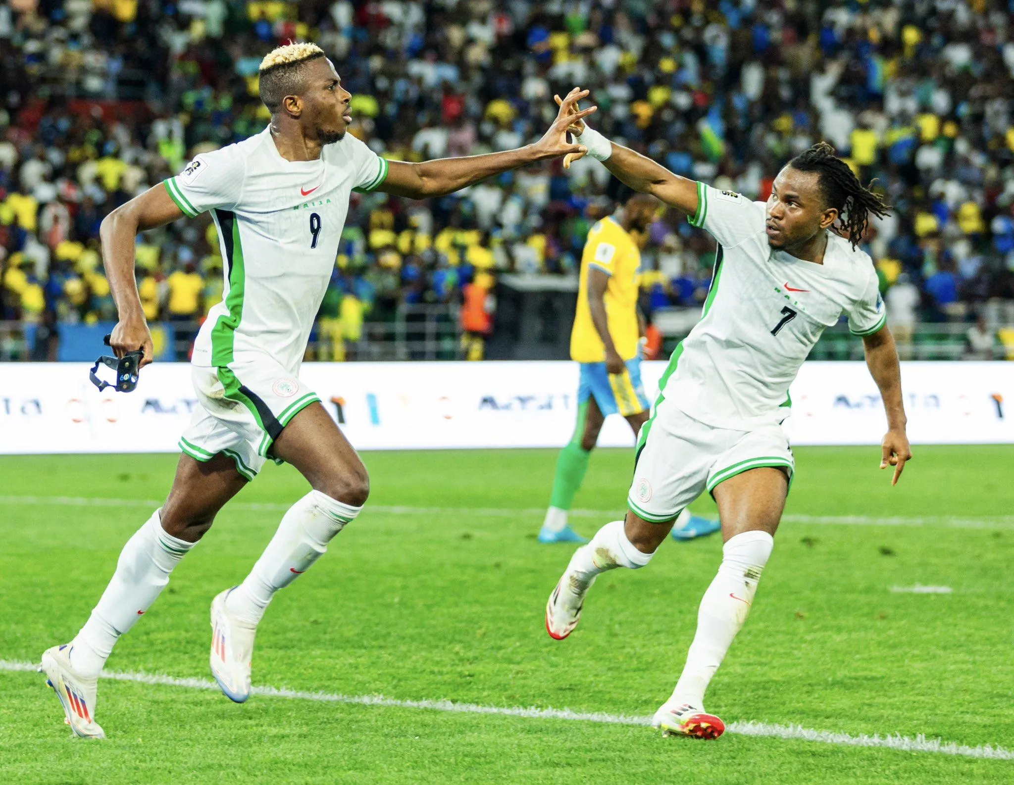 Nigeria Super Eagles strikers Victor Osimhen and Ademola Lookman. Photo Credit X