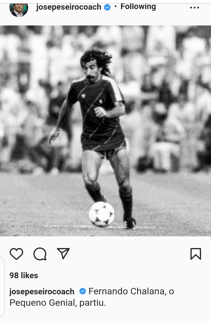 Jose Peseiro mourns Chalana