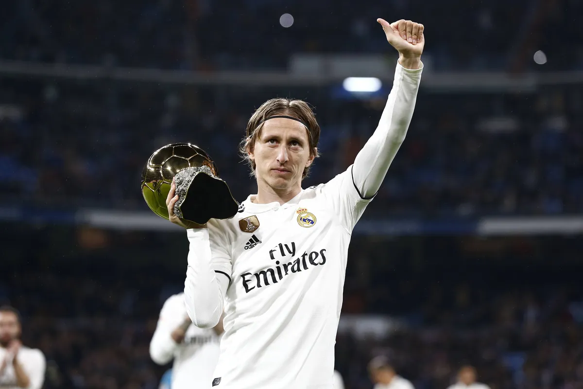 Luka Modric to show off Ballon d'Or before Spanish La Liga Santander match between Real Madrid CF 1-0 Rayo Vallecano at the Santiago Bernabeu Stadium in Madrid, Spain.
