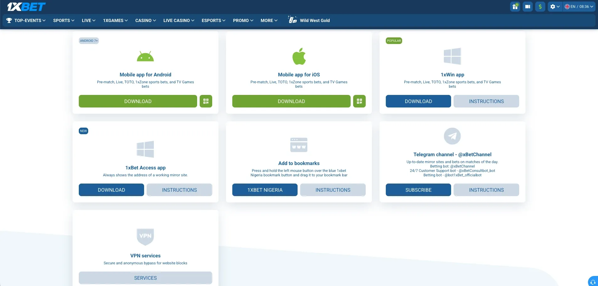 1xBet mobile betting options, the best betting sites in Nigeria with app