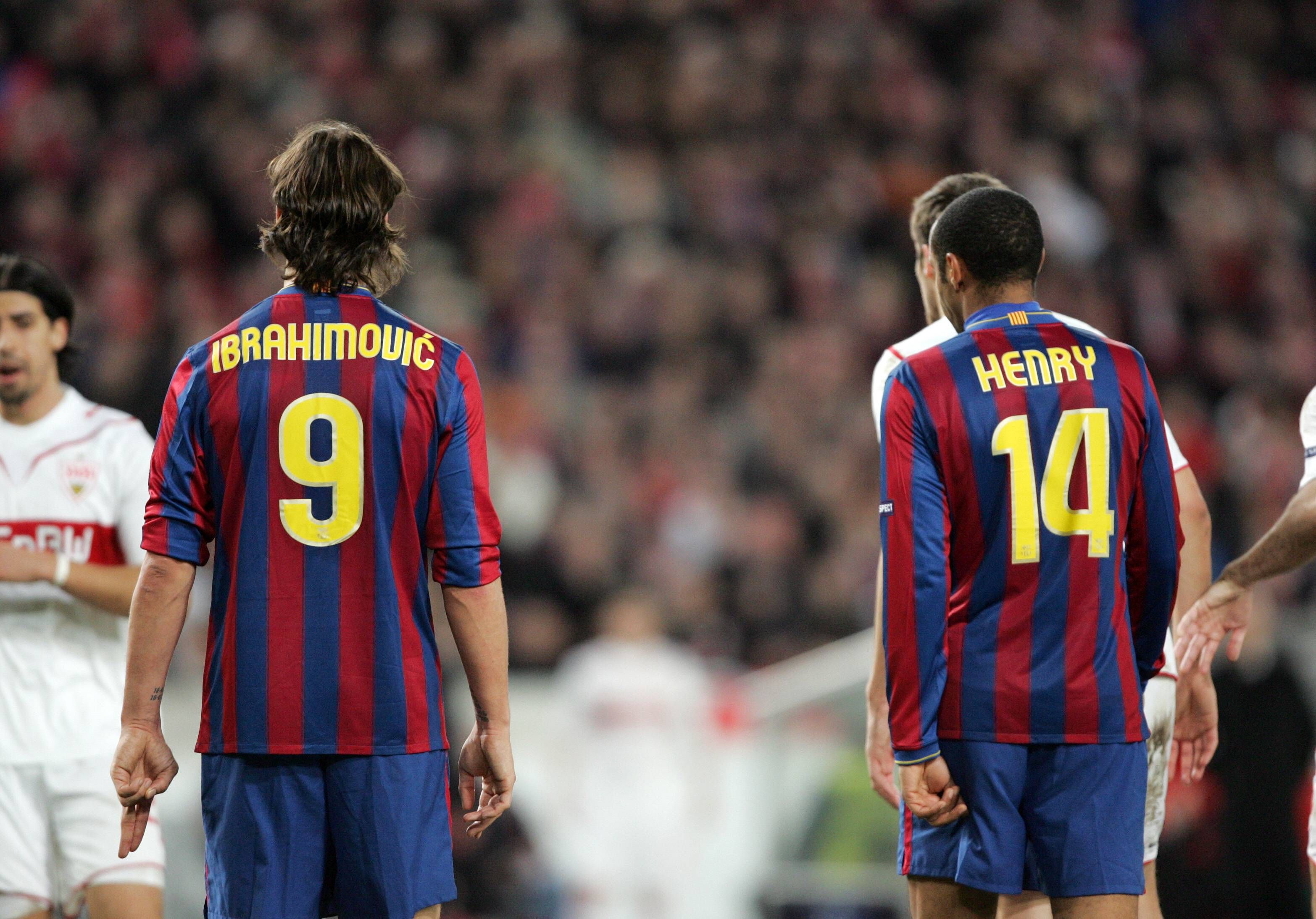 Barcelona greats Thierry Henry and Zlatan Ibrahimovic 