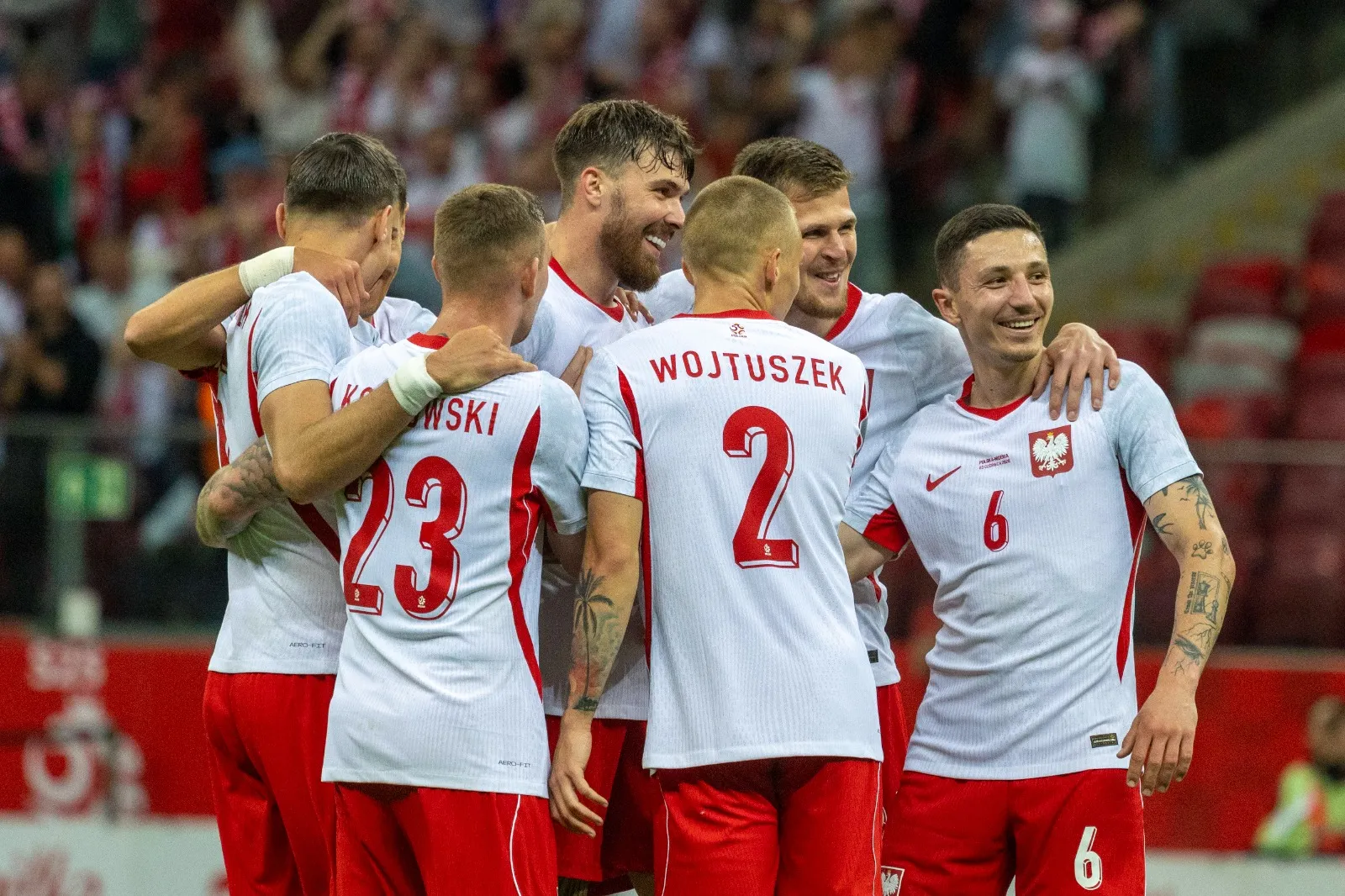 Polish players celebrating