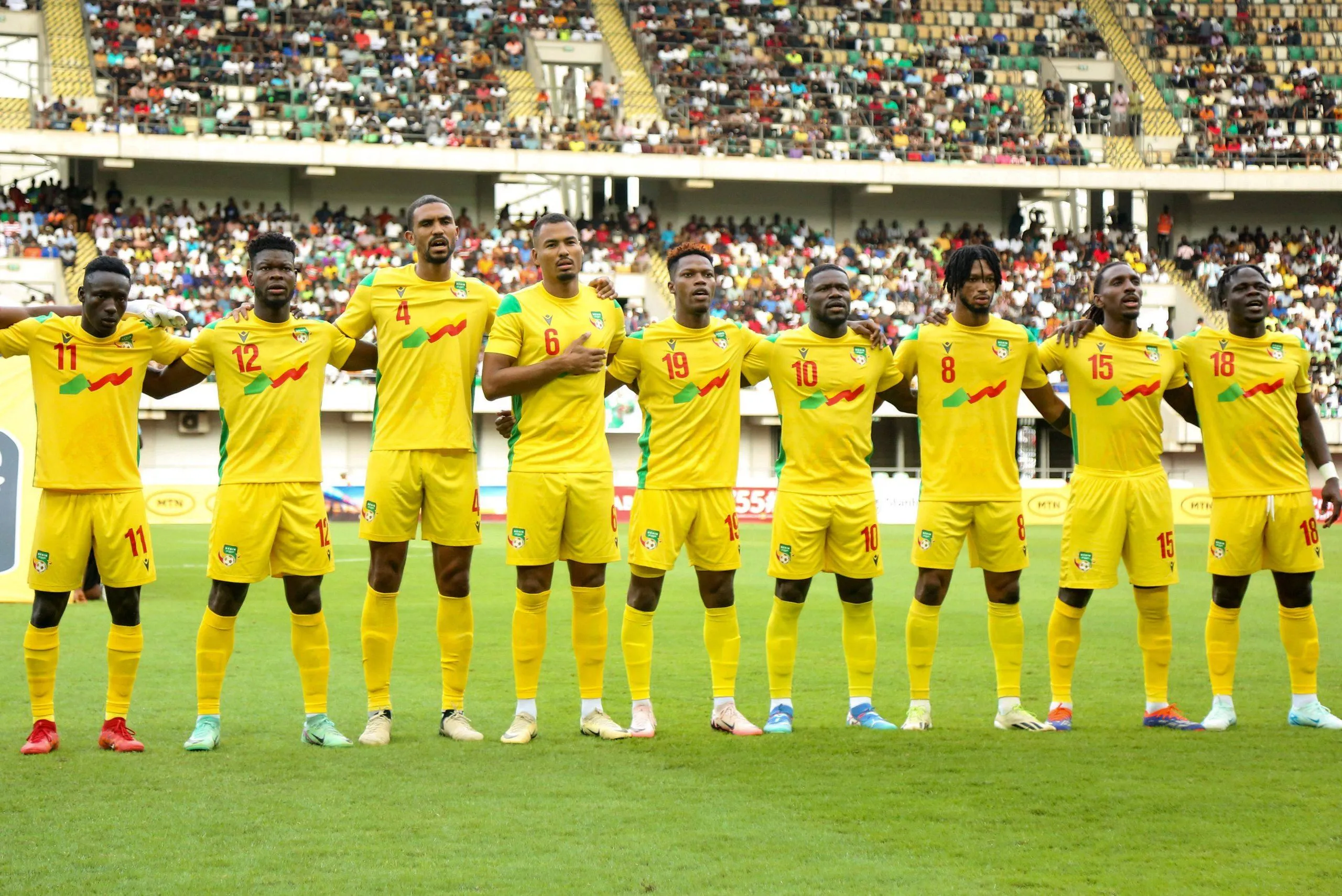 enin lineup during the 2025 Africa Cup of Nations AFCON qualifier match between Nigeria and Benin Republic at Godwill Akpabio Stadium