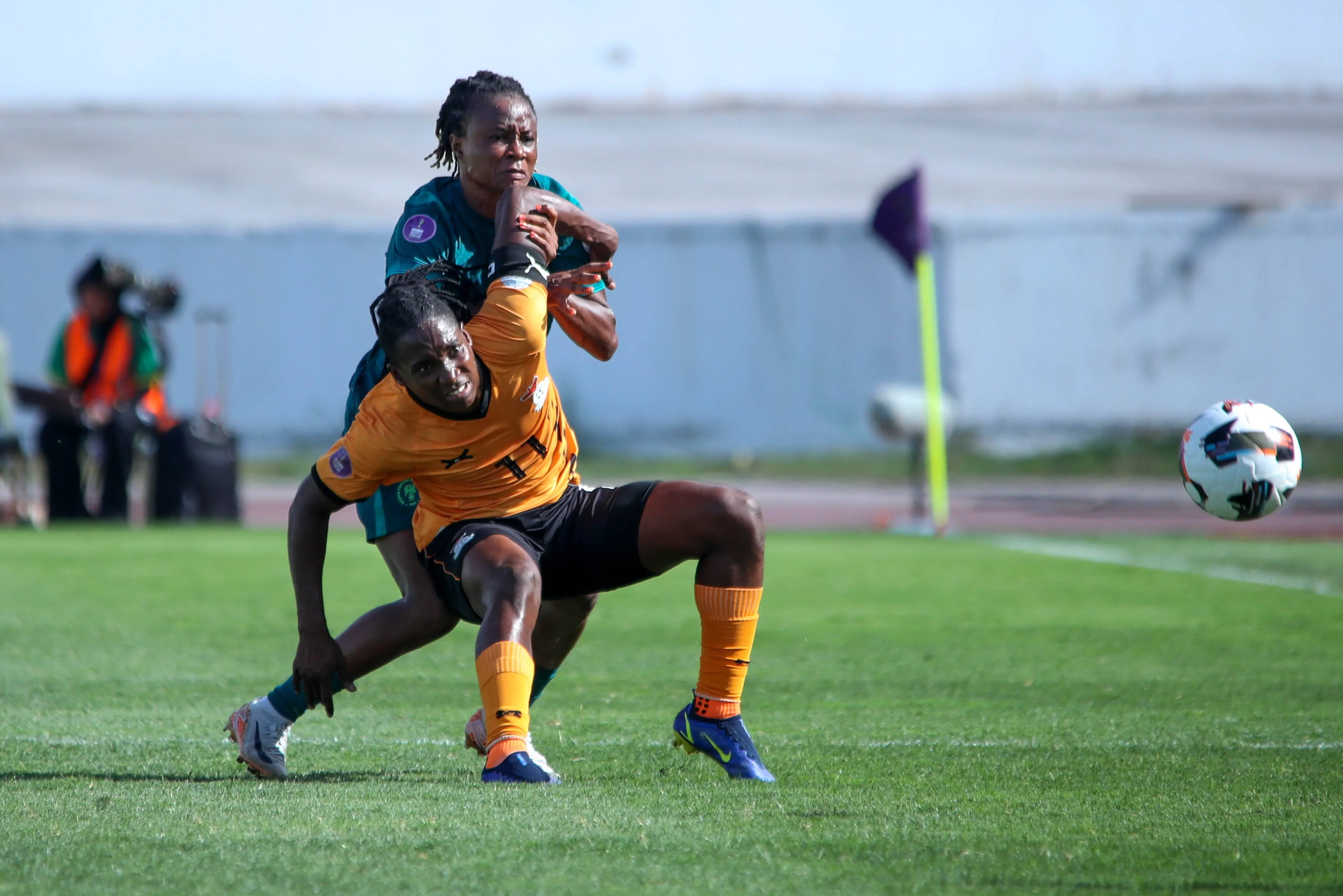 Barbara Banda of Zambia battles Tosin Demehin of Nigeria