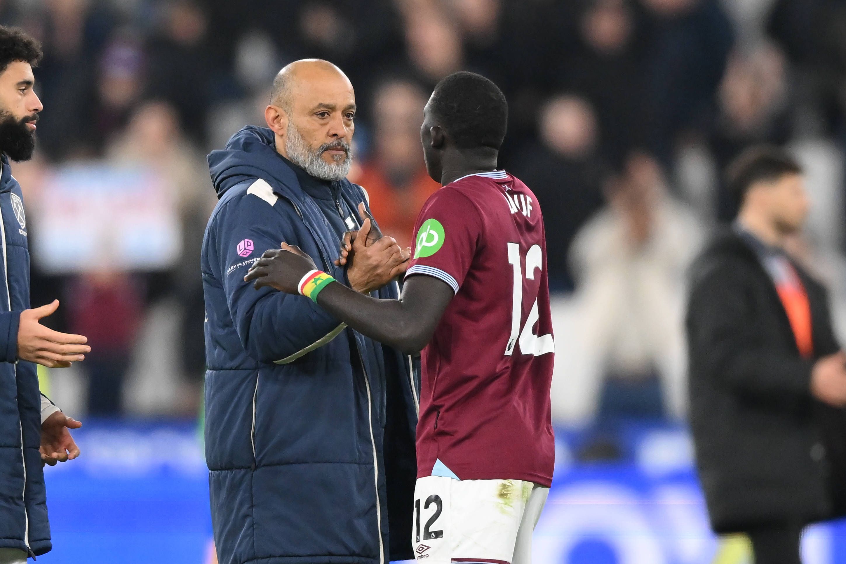 Nuno Espirito Santo with El Hadji Malick Diouf of West Ham United