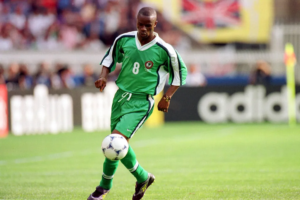 Mutiu Adepoju in action for Nigeria