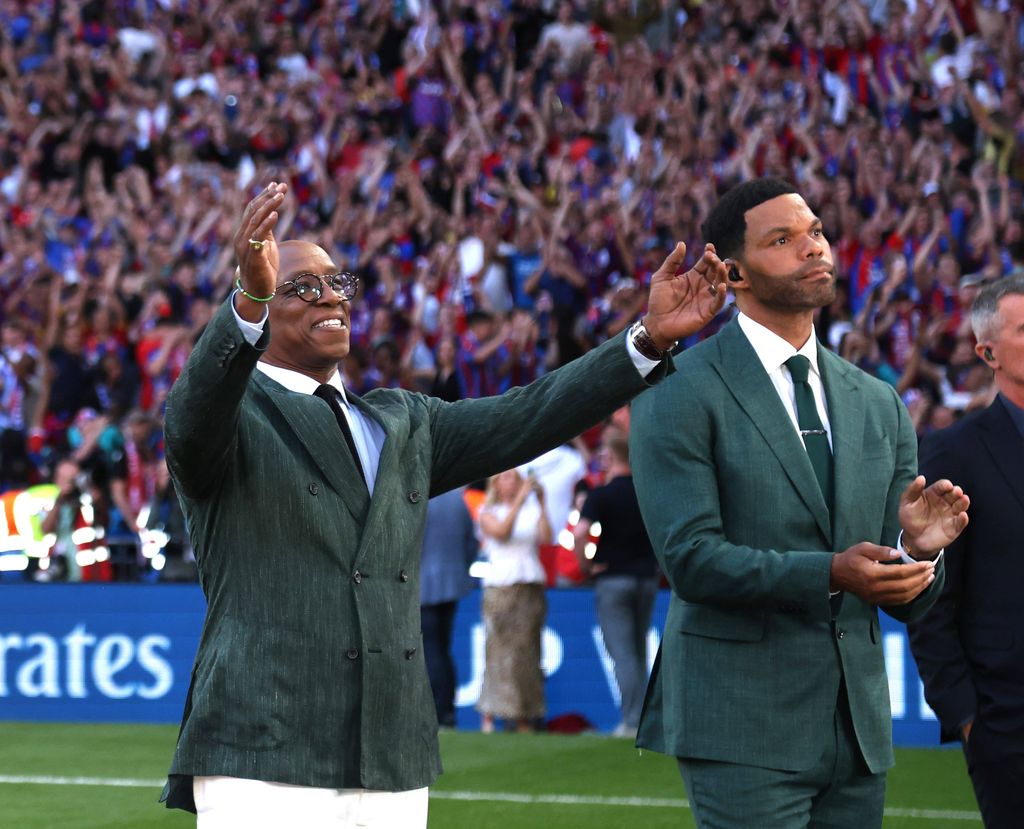 An emotional Ian Wright celebrates as Palace lift the cup at the Emirates FA Cup Final Crystal Palace v Manchester City