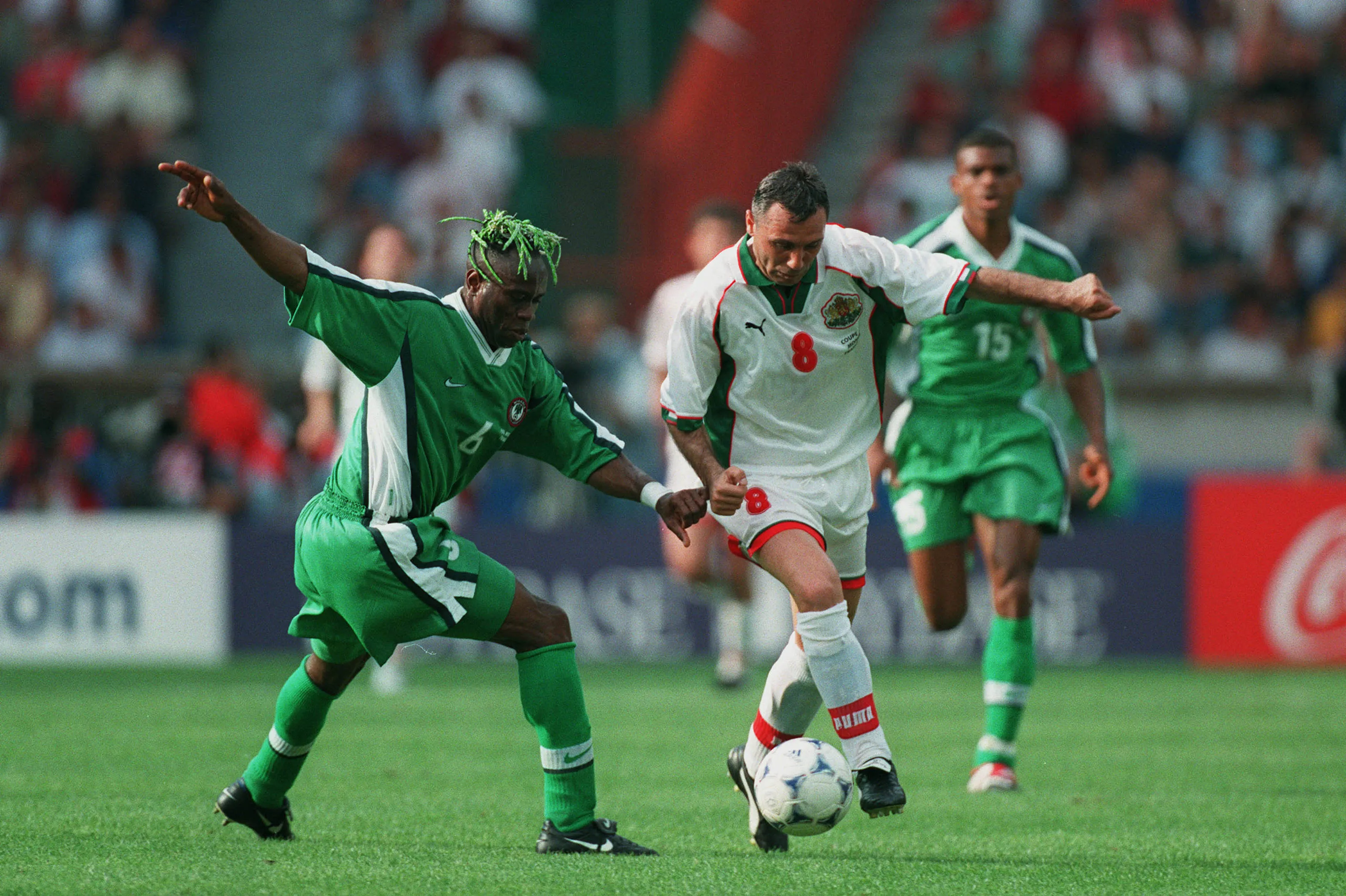  Taribo West of Nigeria and Hristo Stoitchkov of Bulgaria