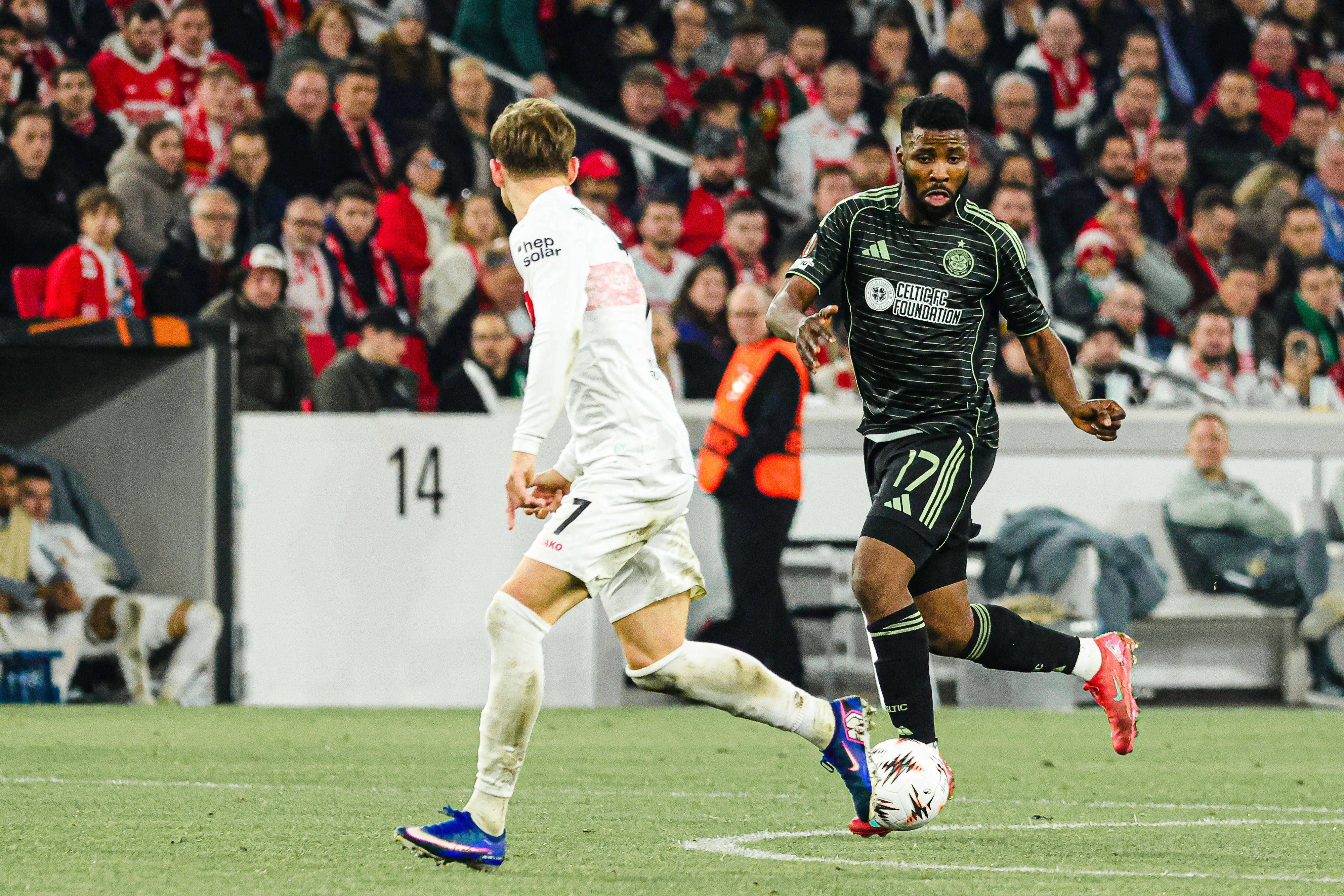 Kelechi Iheanacho in action for Celtic in their UEFA Europa League clash against VfB Stuttgart
