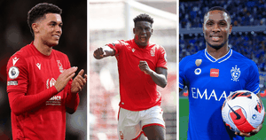 Brennan Johnson and Odion Ighalo react to Taiwo Awoniyi’s brace against Southampton