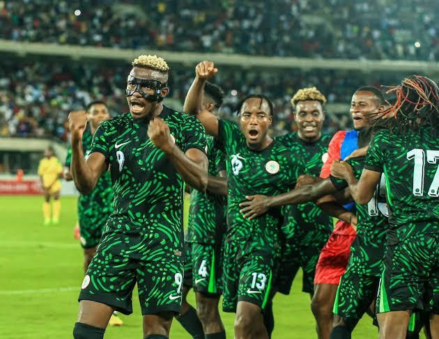 Nigeria Super Eagles celebrates with Victor Osimhen