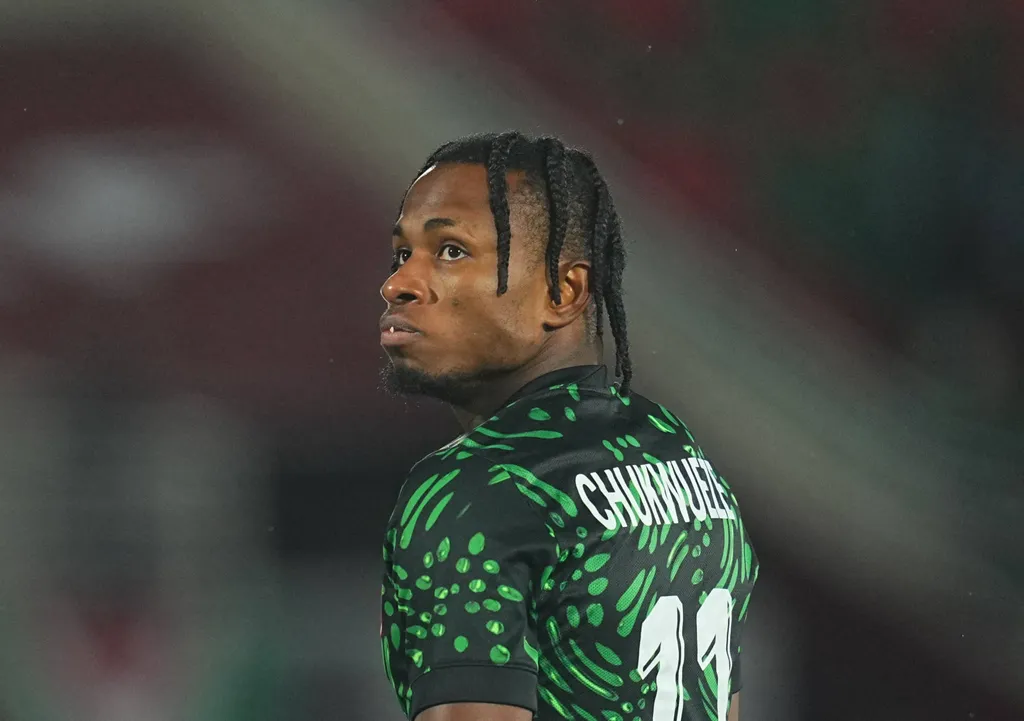 Samuel Chukwueze Nigeria looks on during the AFCON