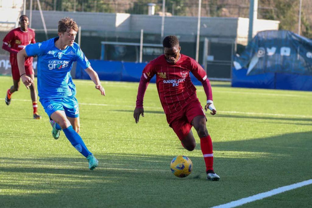 Kaka in action for Ojodu City F.C. in Italy during the Viareggio Cup tournament