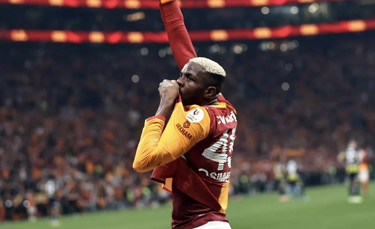 Victor Osimhen celebrates goal for Galatasaray