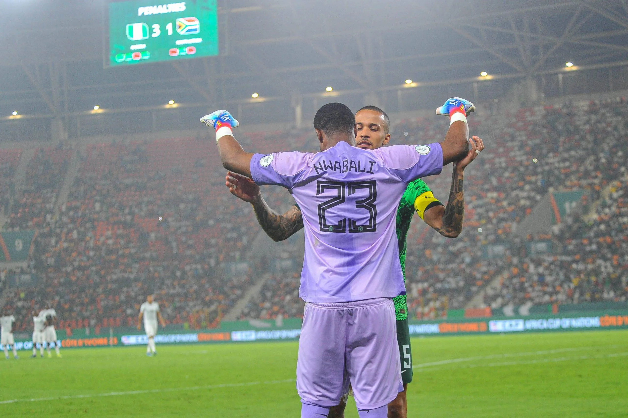 William Ekong and Stanley Nwabali of Nigeria's Super Eagles 