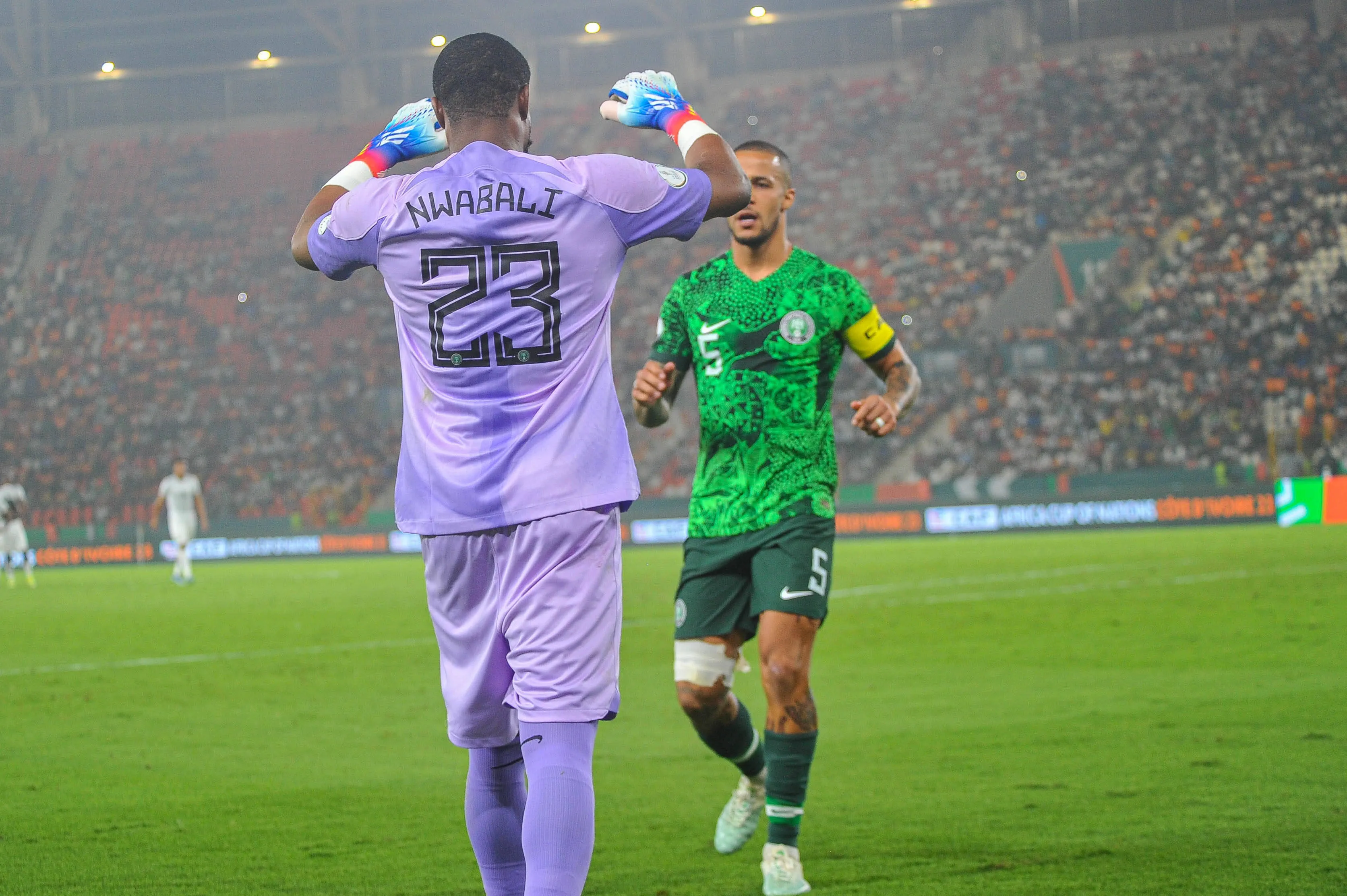 Super Eagles goalie Stanley Nwabali and former captain William Troost-Ekong 