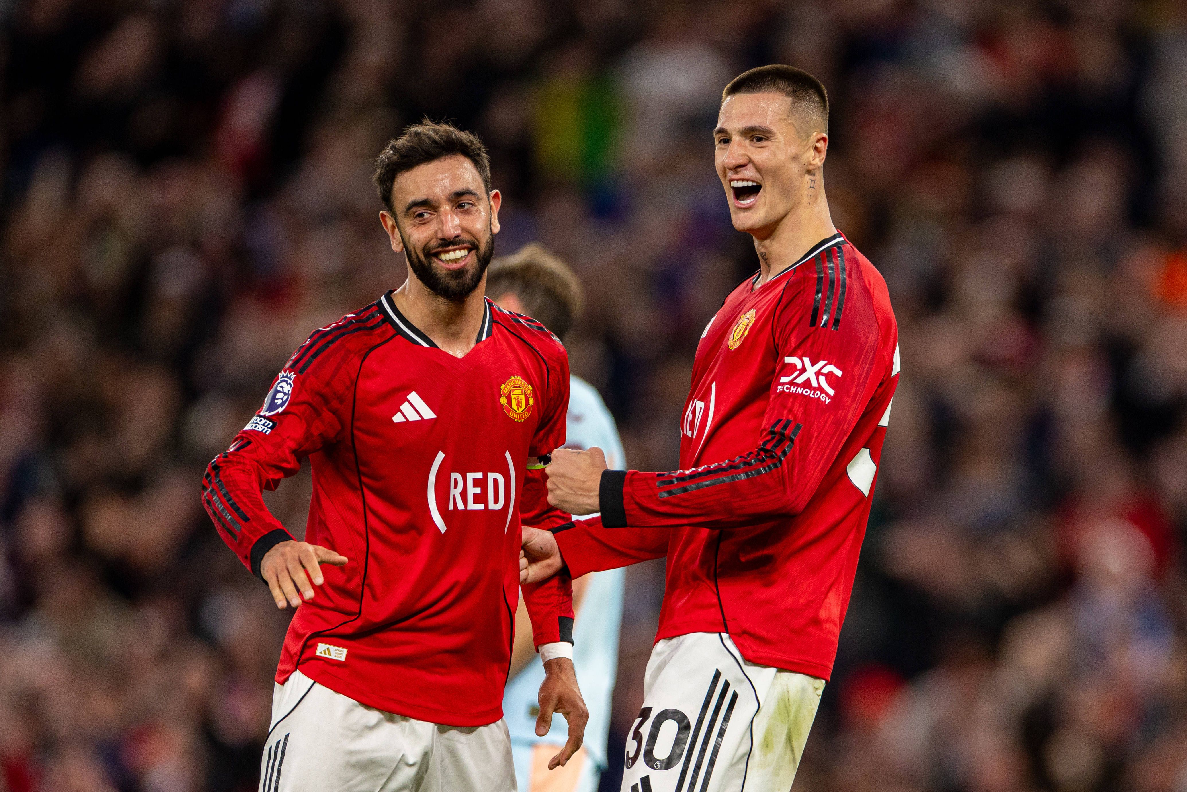 Bruno Fernandes and Benjamin Sesko